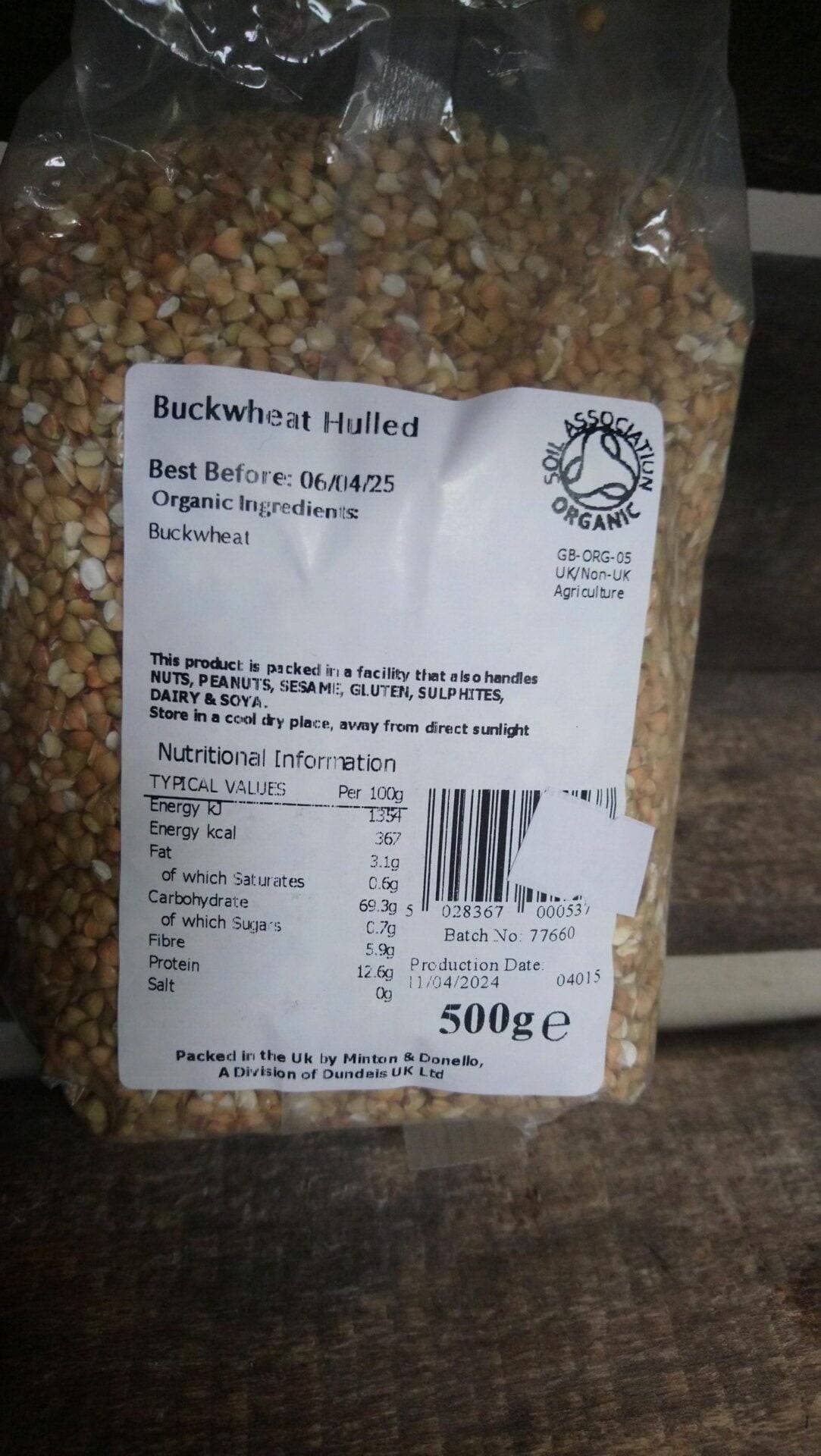 organically speaking organic buckwheat hulled (500g)