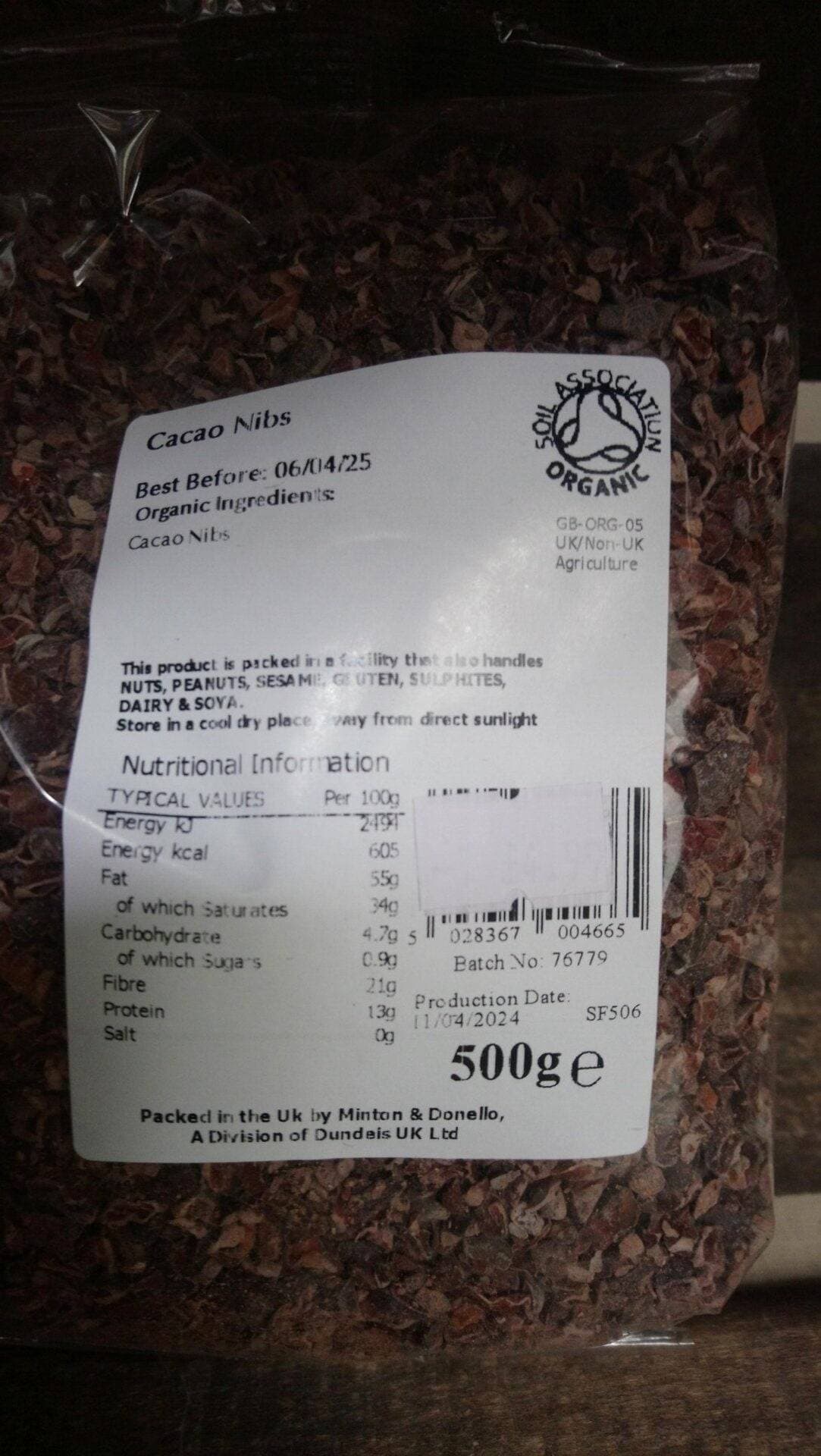 organically speaking organic cacao nibs (500g)