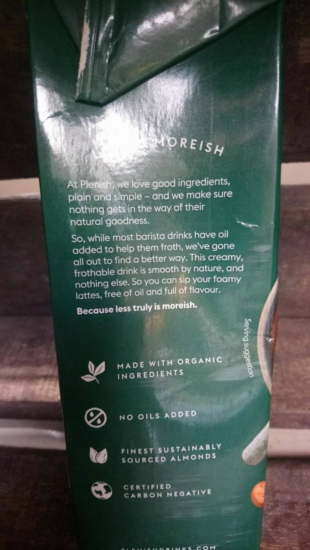 plenish organic barista almond drink (1l)