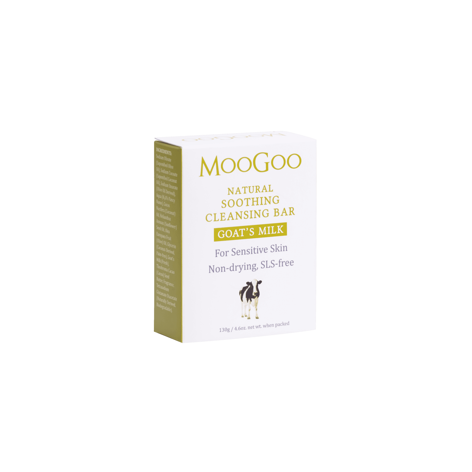moogoo hydrating cleansing goats milk bar soap (130g)