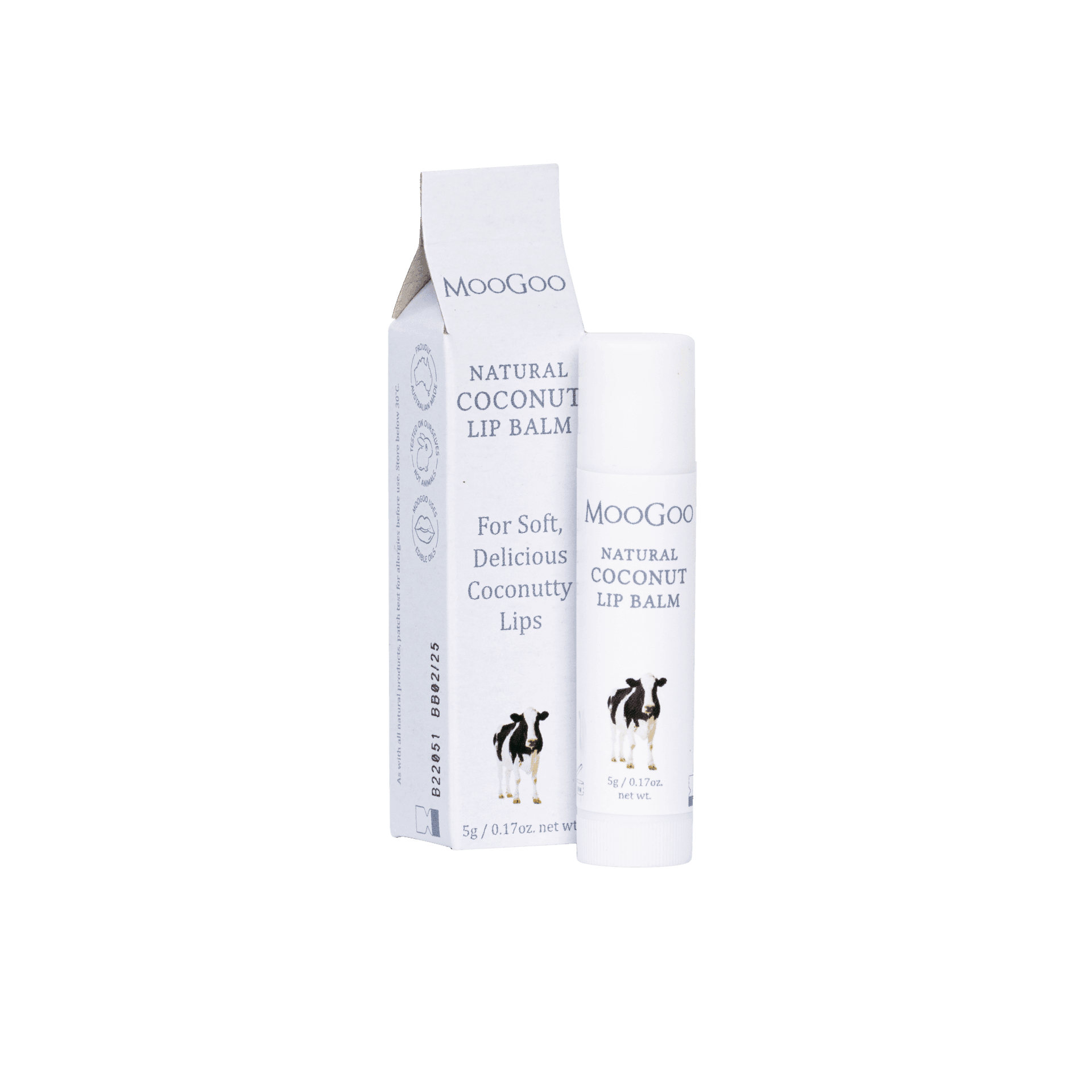 moogoo lip balm natural coconut (5g)