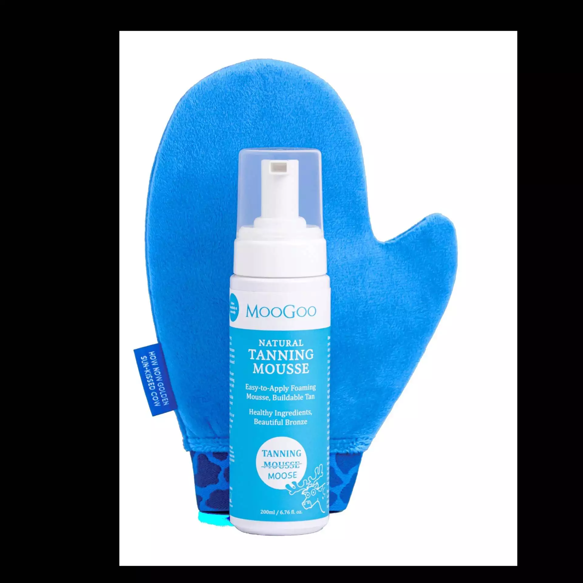 moogoo natural tanning mousse and mitt (200ml plus tanning mitt)