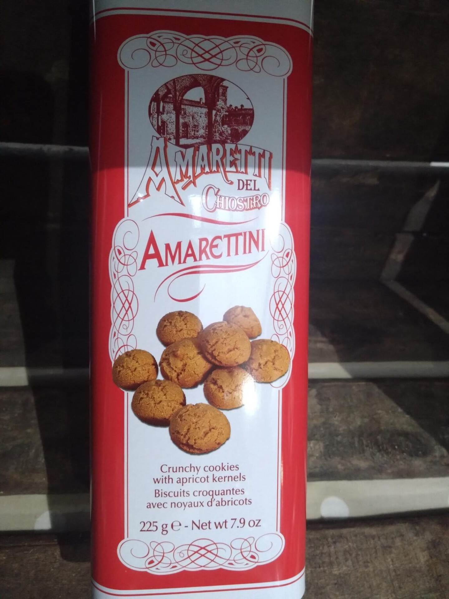 chiostro di saronno classic cube tin of crunchy amarettini (75g)