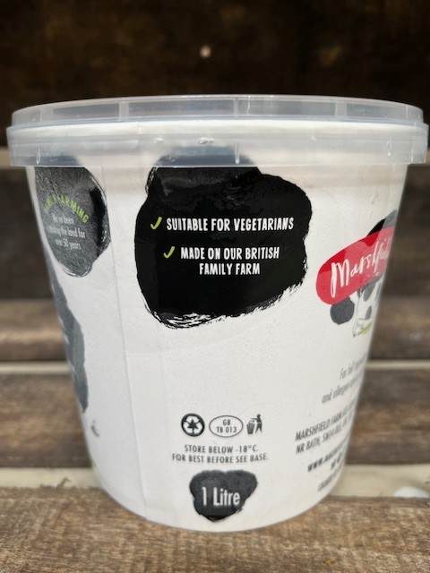 marshfield rum & raisin ice cream (1 litre)
