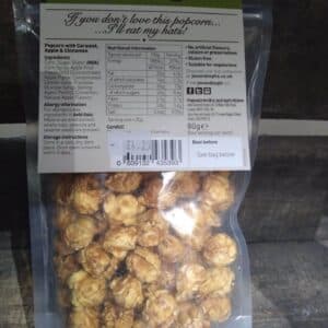 joe & seph's toffee apple and cinnamon popcorn pouch (80g)