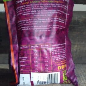 joe & seph's toffee apple and cinnamon popcorn pouch (80g)
