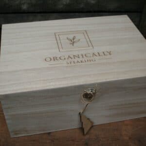 organically speaking wooden hamper box