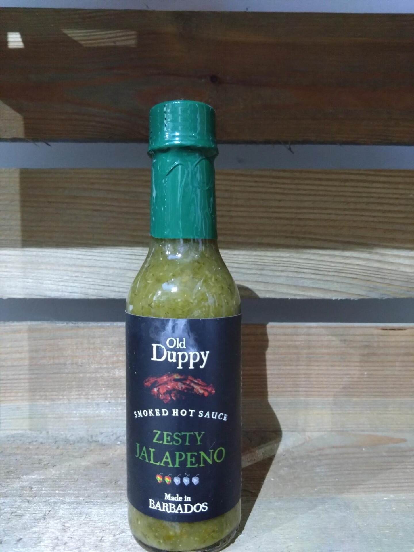 old duppy smoked hot sauce zesty jalapeno (150ml)