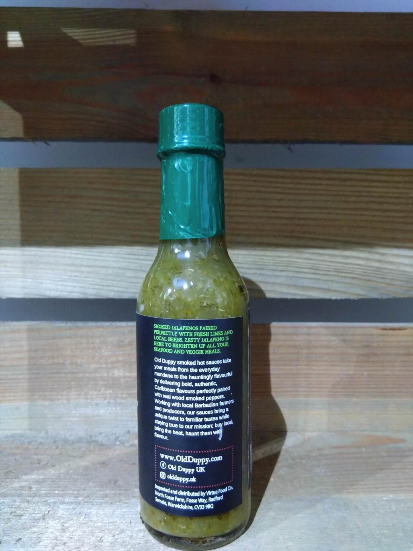old duppy smoked hot sauce zesty jalapeno (150ml)