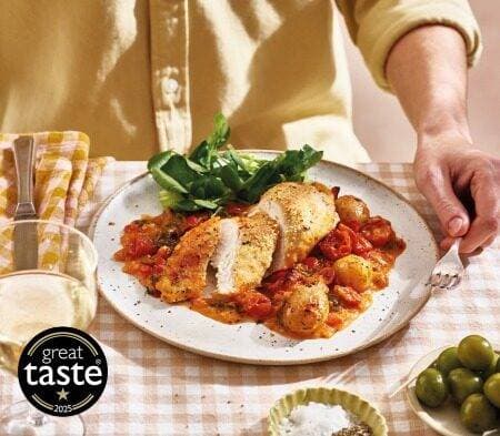 cook parmesan chicken (serves 1)