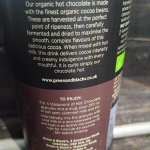 green & black organic hot chocolate (250g)