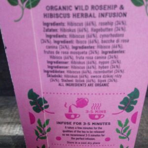 hampstead organic tea wild rosehip & hibiscus (20 sachets)