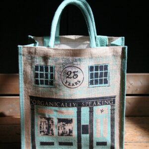 Organically speaking jute bag 25 year