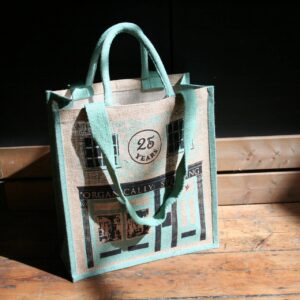 Organically speaking jute bag 25 year