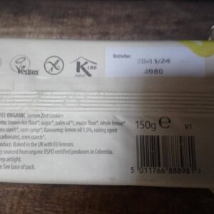 doves farm freee organic lemon zest cookies (150g)