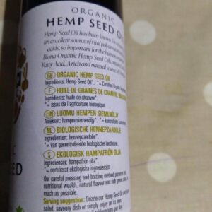 biona organic hemp seed oil (250ml)