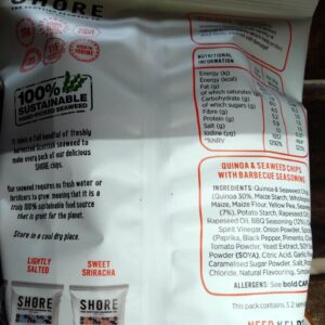 shore seaweed chips crisps smoky barbecue (80g)