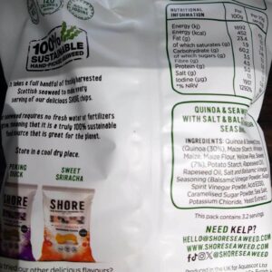 shore seaweed chips crisps smoky barbecue (80g)